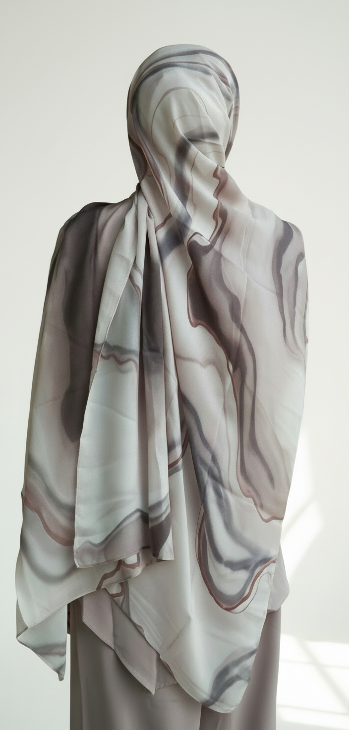 Nebula printed modal hijab, second alternate view