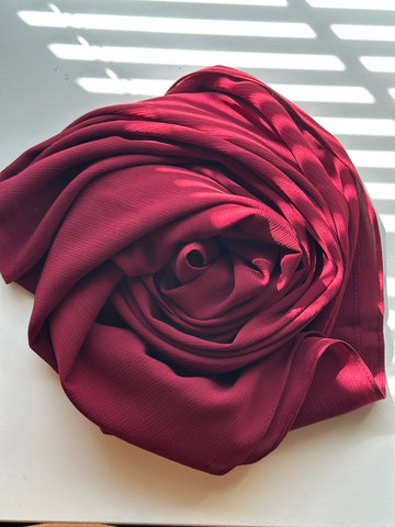 Burgundy / Crinkle Chiffon