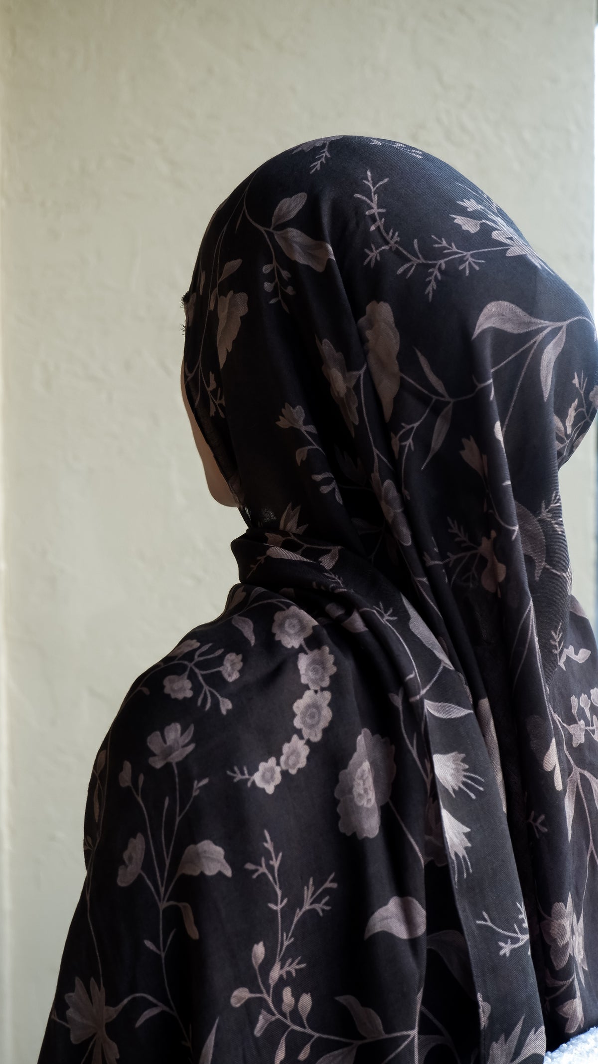 Vintage floral printed modal hijab, alternate view