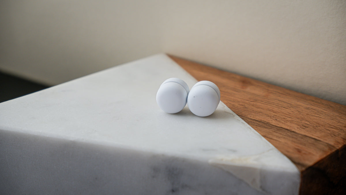 White magnetic hijab pins, two sets