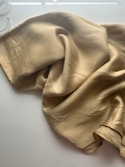 Modal Satin Hijab in Khaki