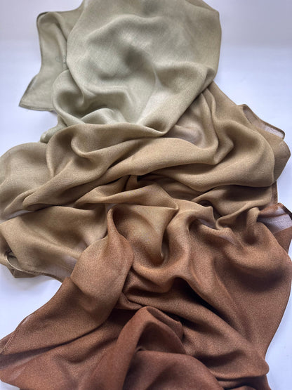 Ombré Modal Hijab in Brown & Olive