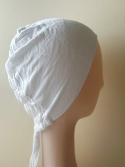 White cotton volume undercap, second alternate view
