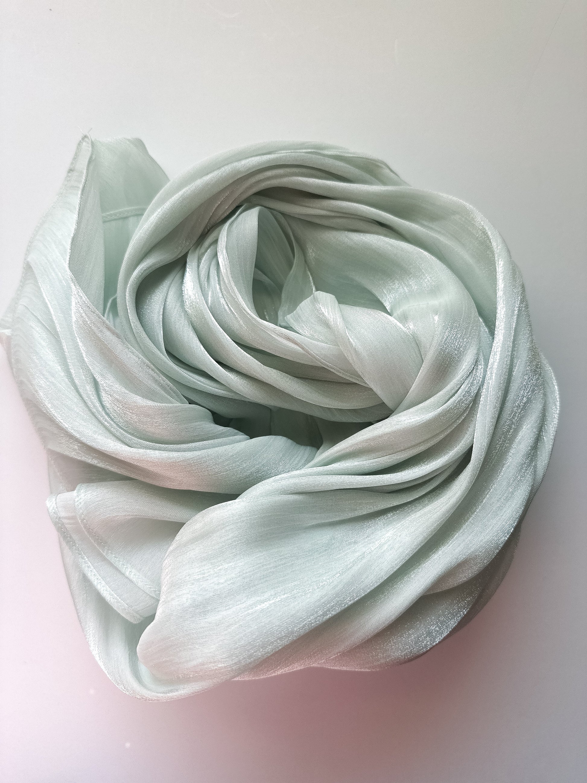 Shimmer Silk Hijab in Mint