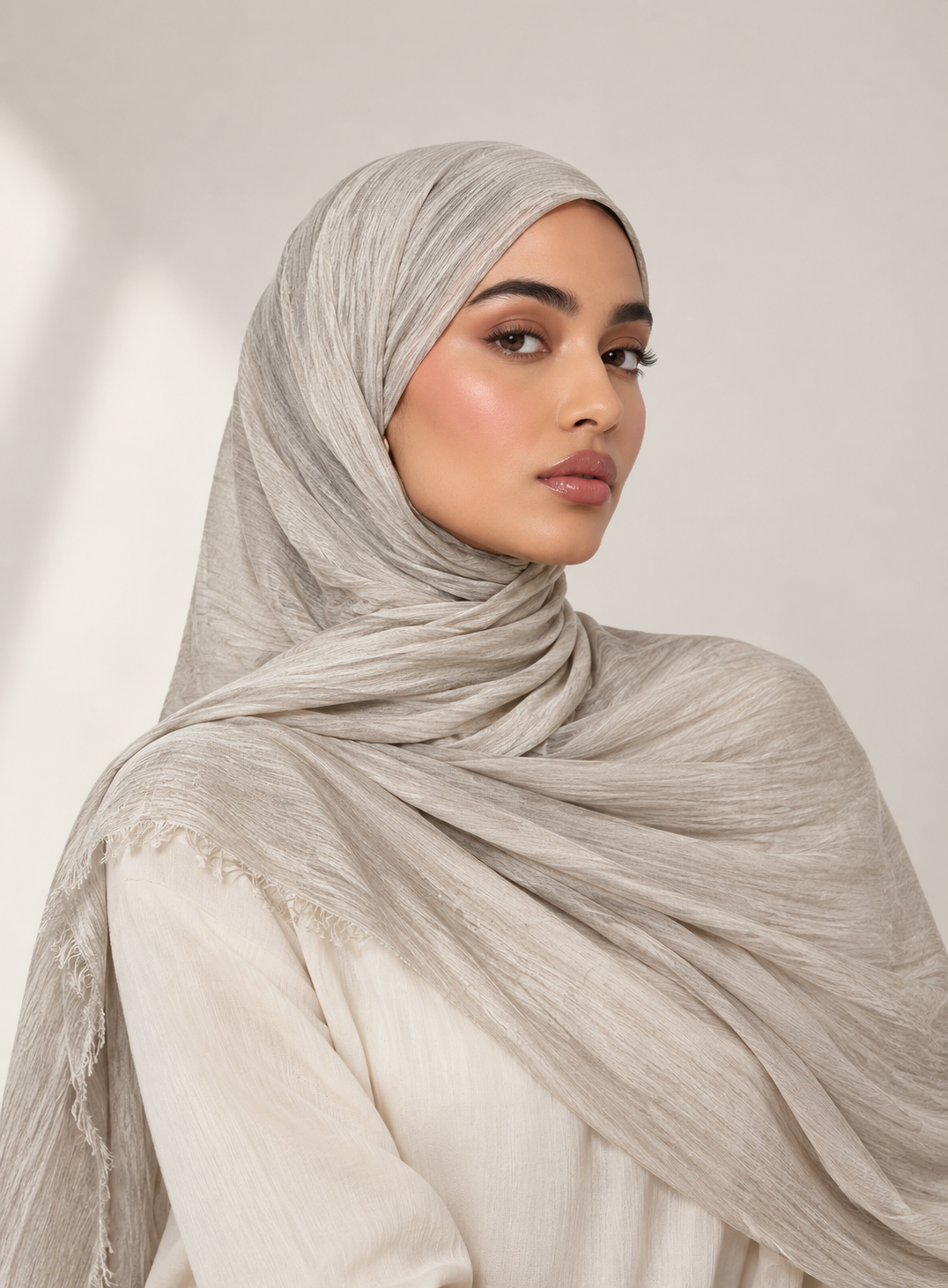 Crinkle Modal Hijab in Beige