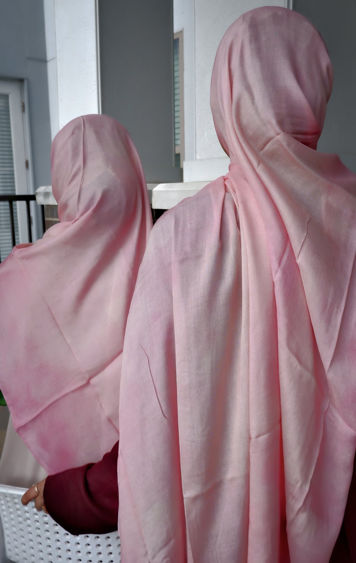 Blush drift printed modal hijab in blush pink