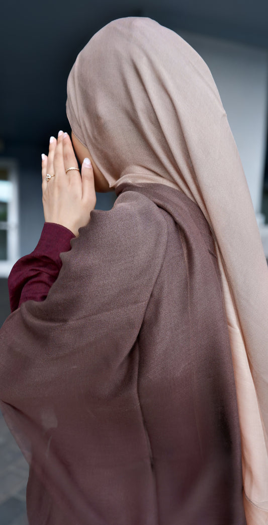 Ombré Modal Hijab in Mauve & Peach