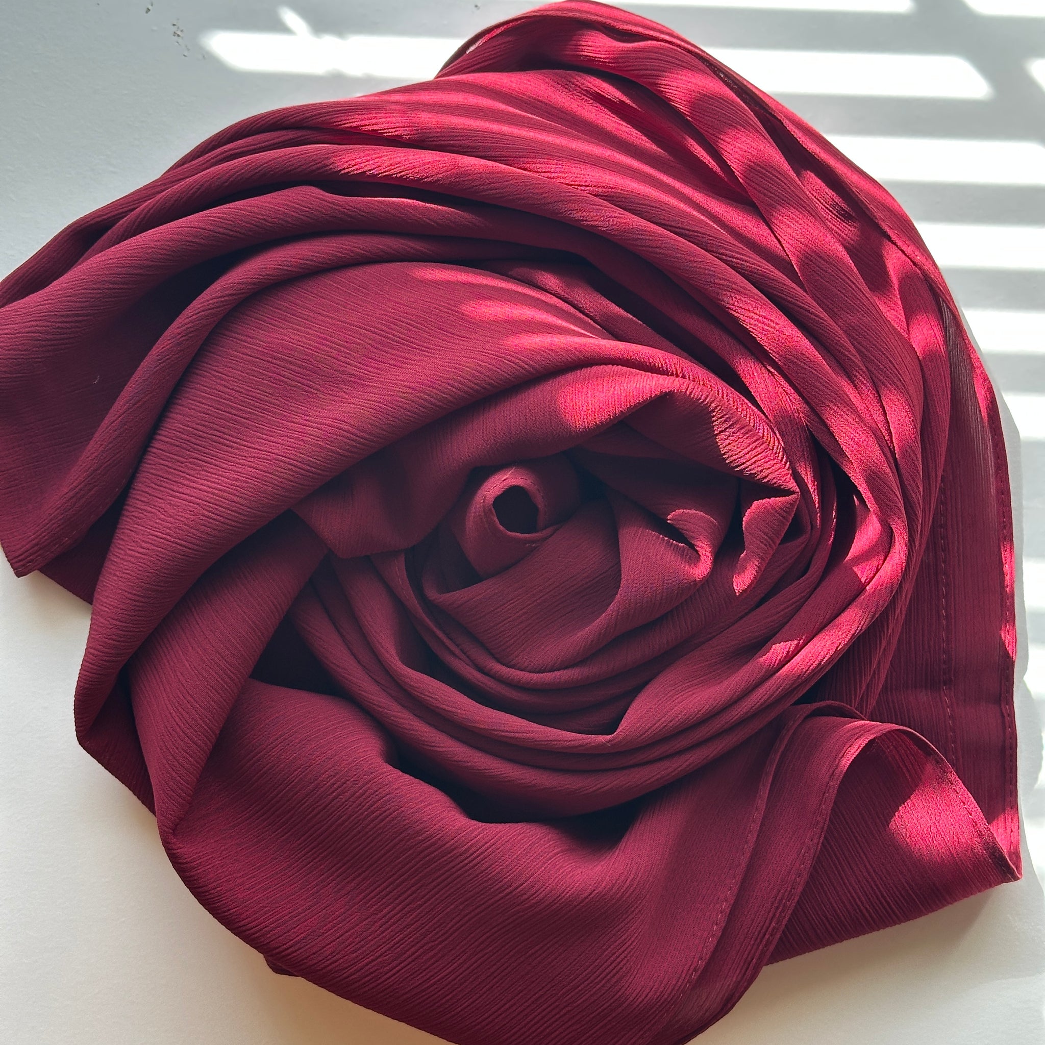 Burgundy / Crinkle Chiffon
