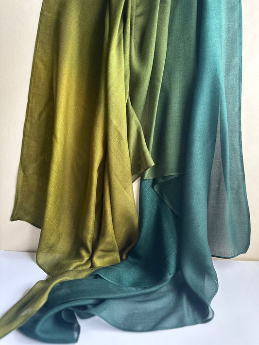 Ombré Modal Hijab in Emerald & Green