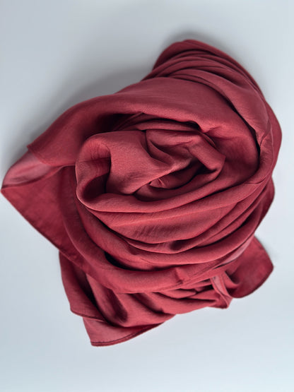 Velvet Silk Hijab in Ruby