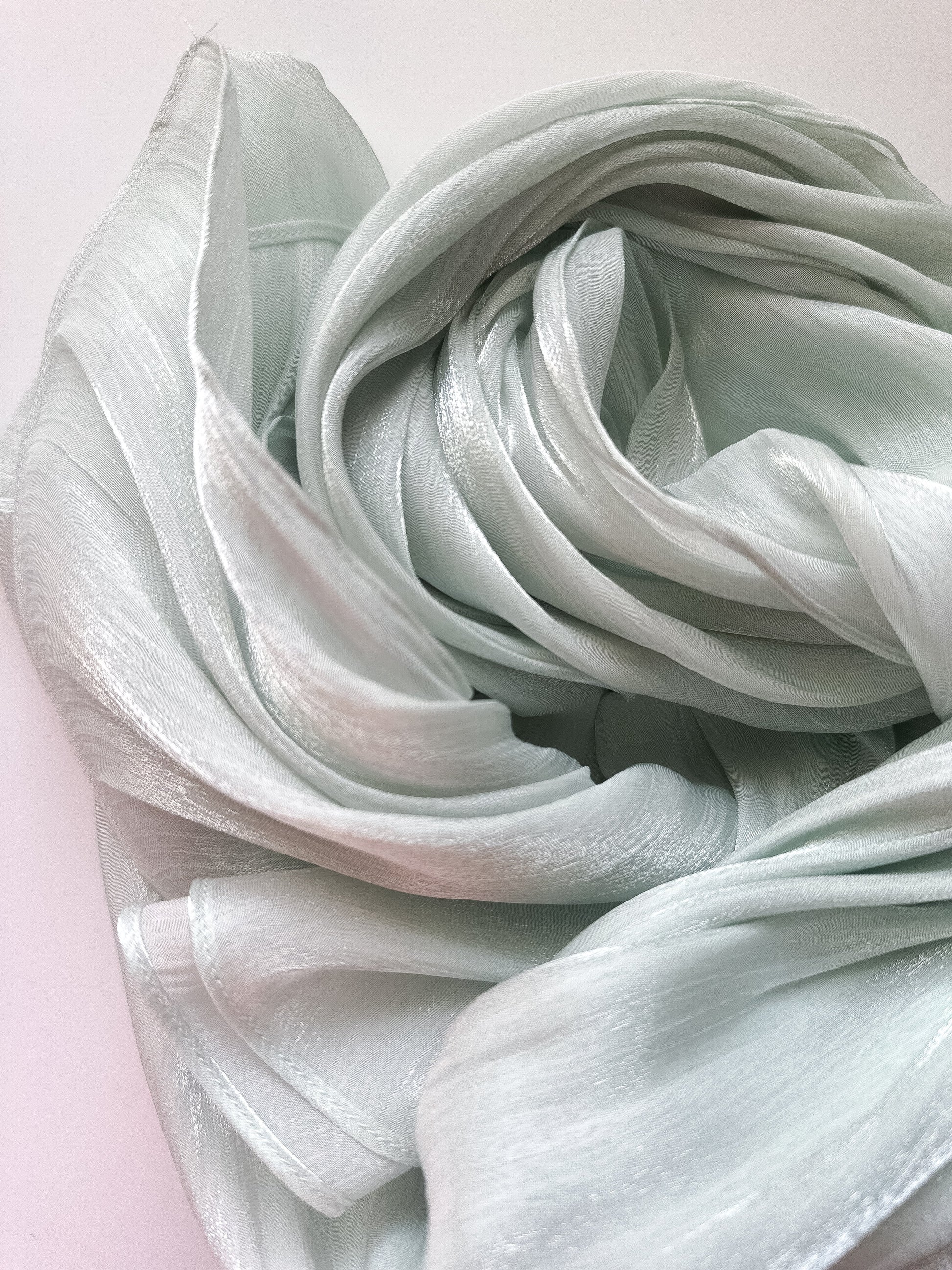 Shimmer Silk Hijab in Mint