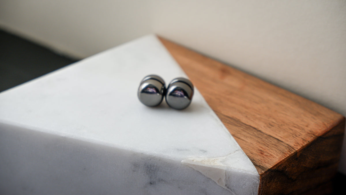 Black and silver magnetic hijab pins, two sets