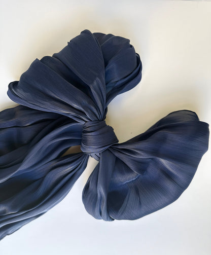 Shimmer Silk Hijab in Navy