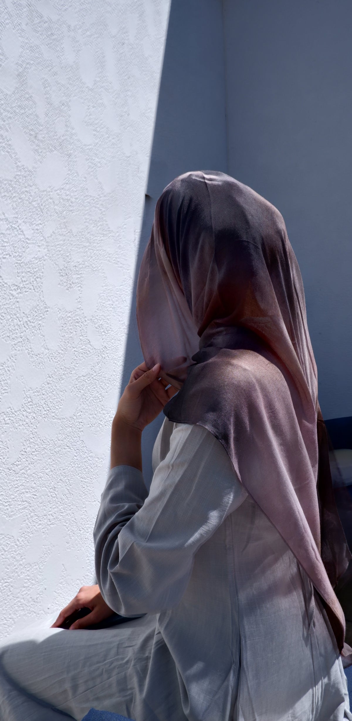 Smoky tides printed modal hijab, second alternate view