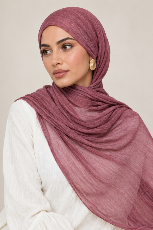 Crinkle Modal Hijab in Mauve