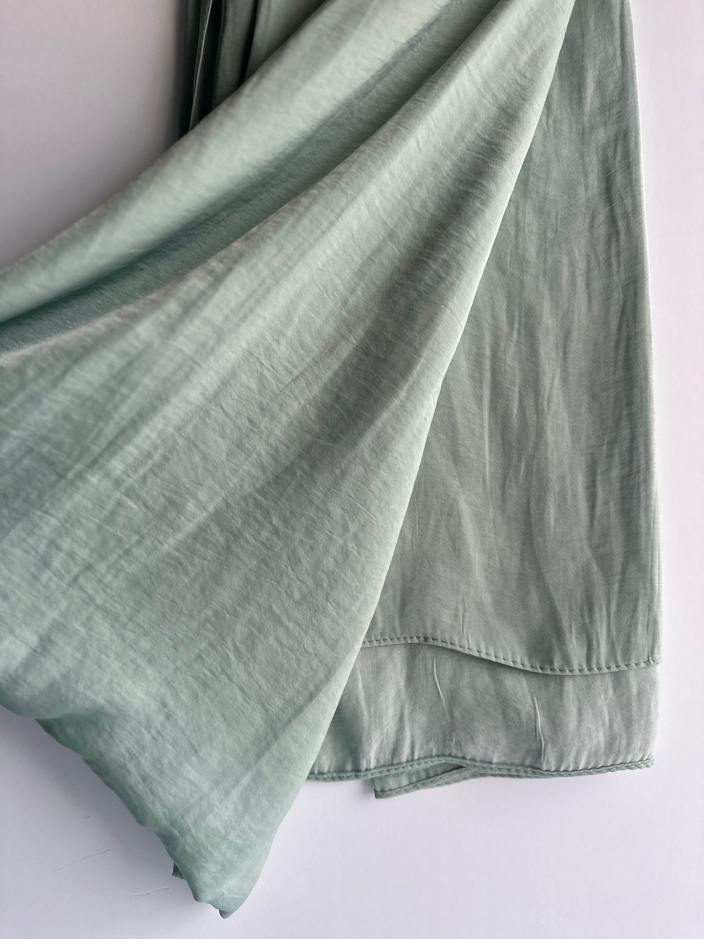 Velvet Silk Hijab in Mint