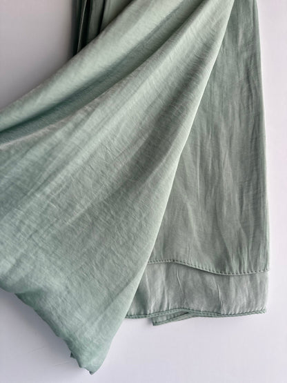 Velvet Silk Hijab in Mint