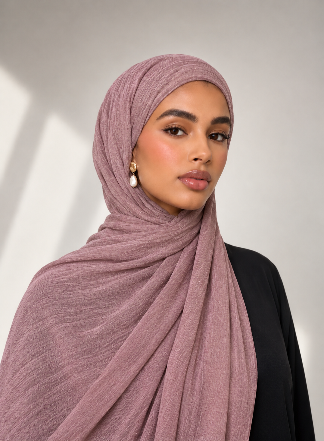 Crinkle Modal Hijab in Blush