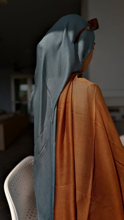 Ombré Modal Hijab in Blue & Brown