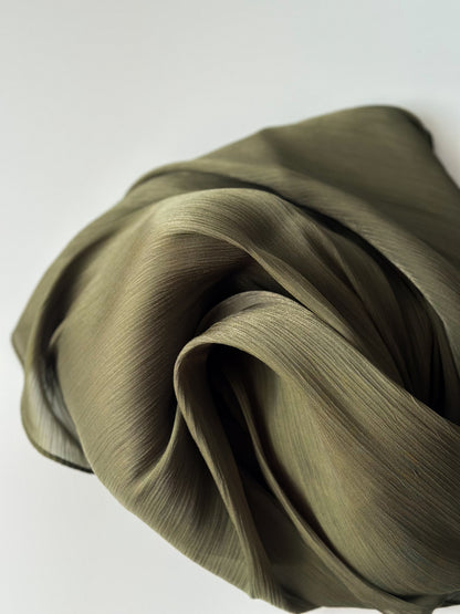 Shimmer Silk Hijab in Olive