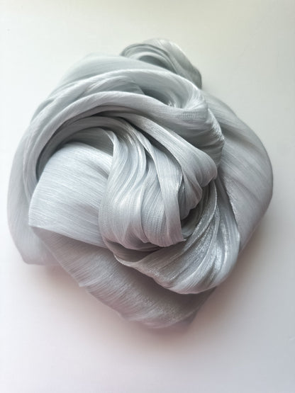 Shimmer Silk Hijab in Platinum