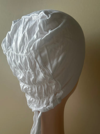 White cotton volume undercap, alternate view