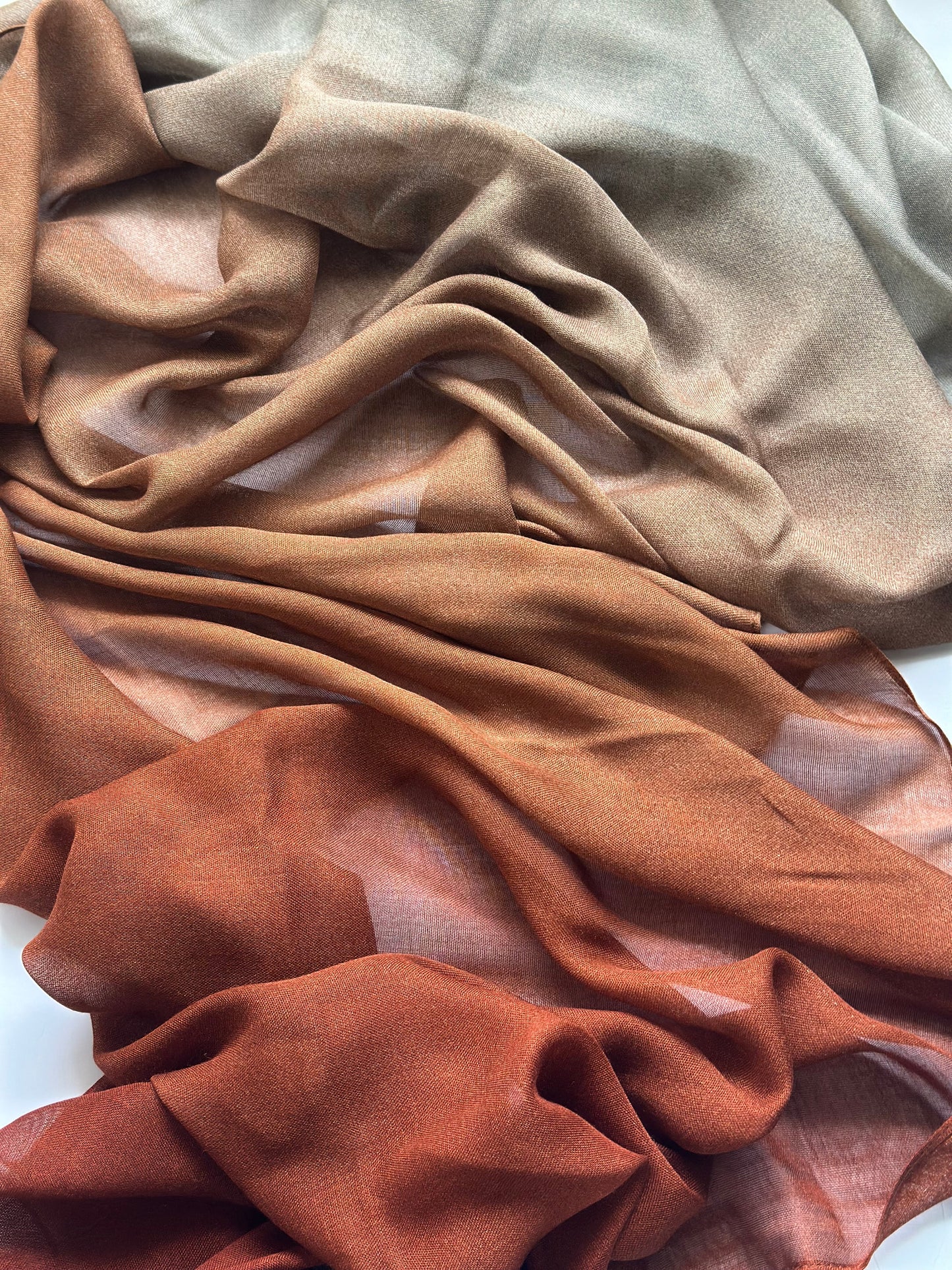 Ombré Modal Hijab in Brick & Grey