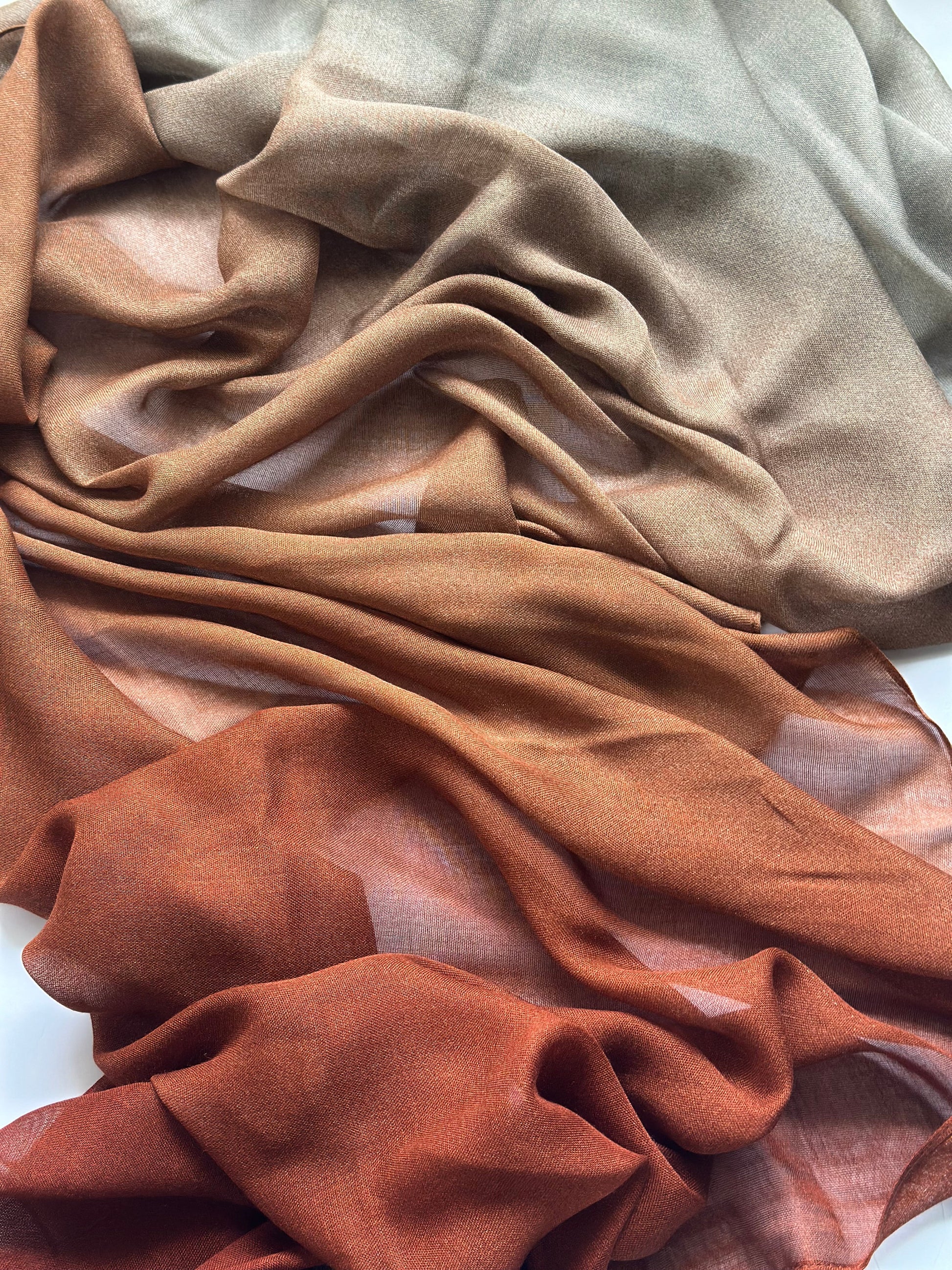 Ombré Modal Hijab in Brick & Grey