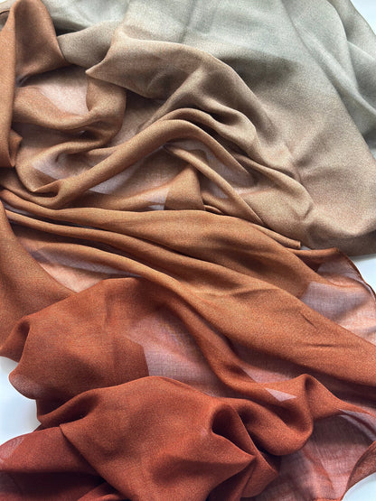 Ombré Modal Hijab in Brick & Grey