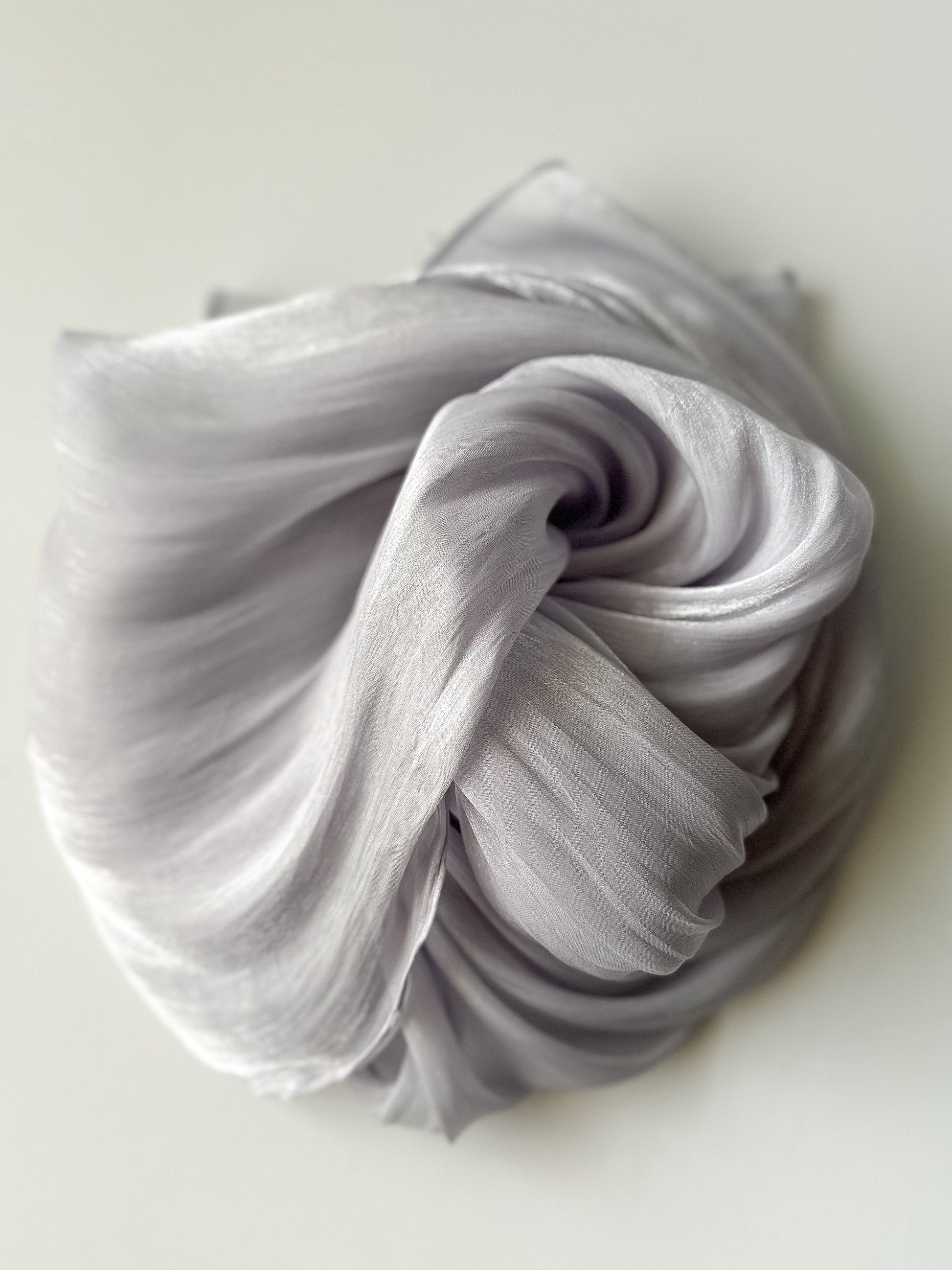Shimmer Silk Hijab in Fog