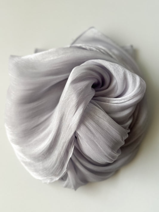 Shimmer Silk Hijab in Fog