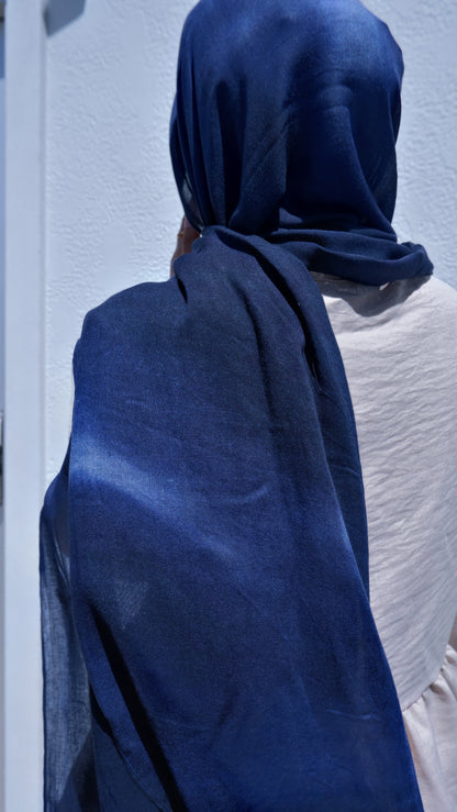 Cloudy night printed modal hijab, alternate view