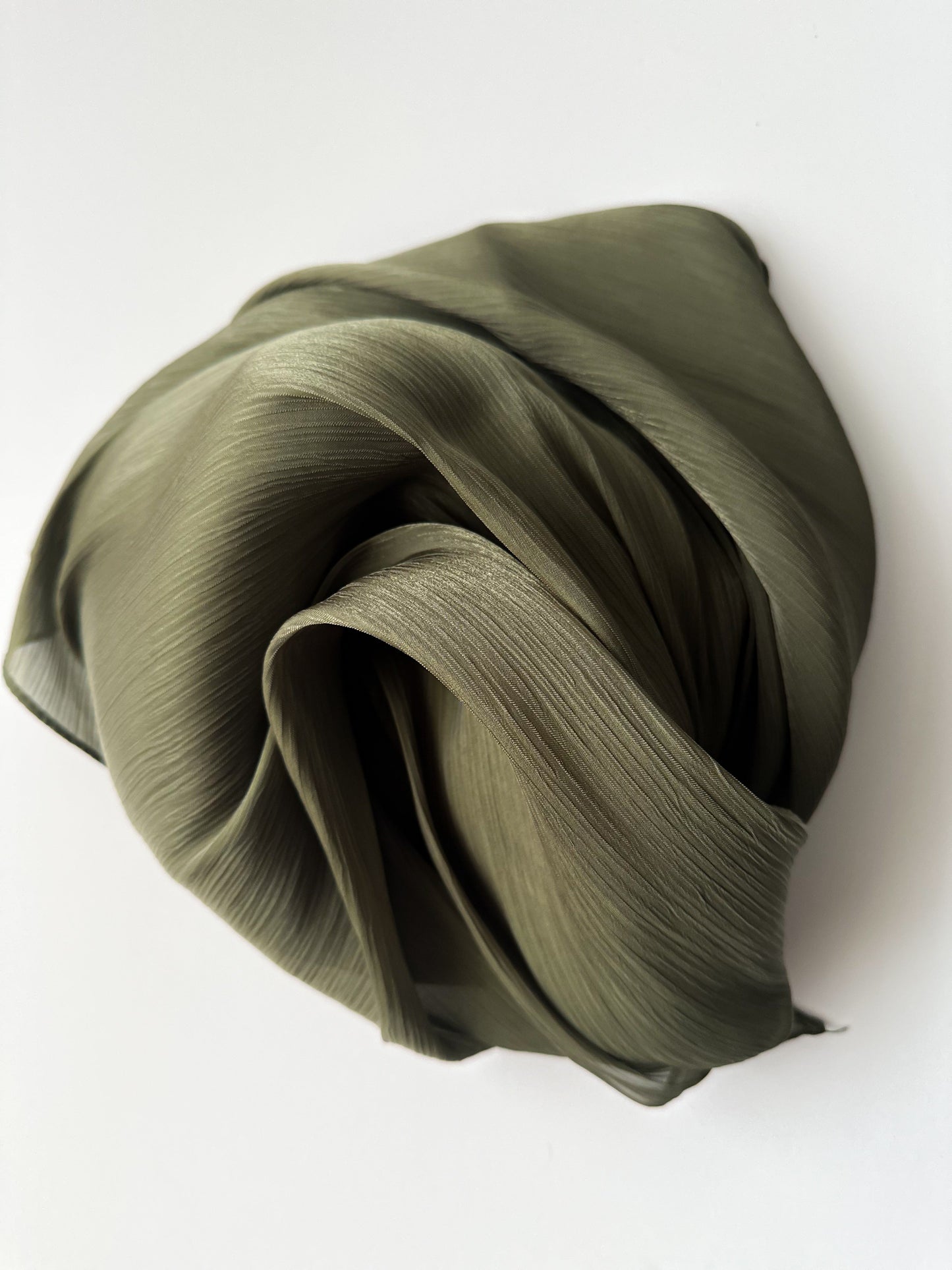 Shimmer Silk Hijab in Olive