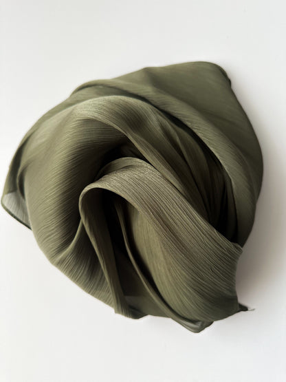 Shimmer Silk Hijab in Olive