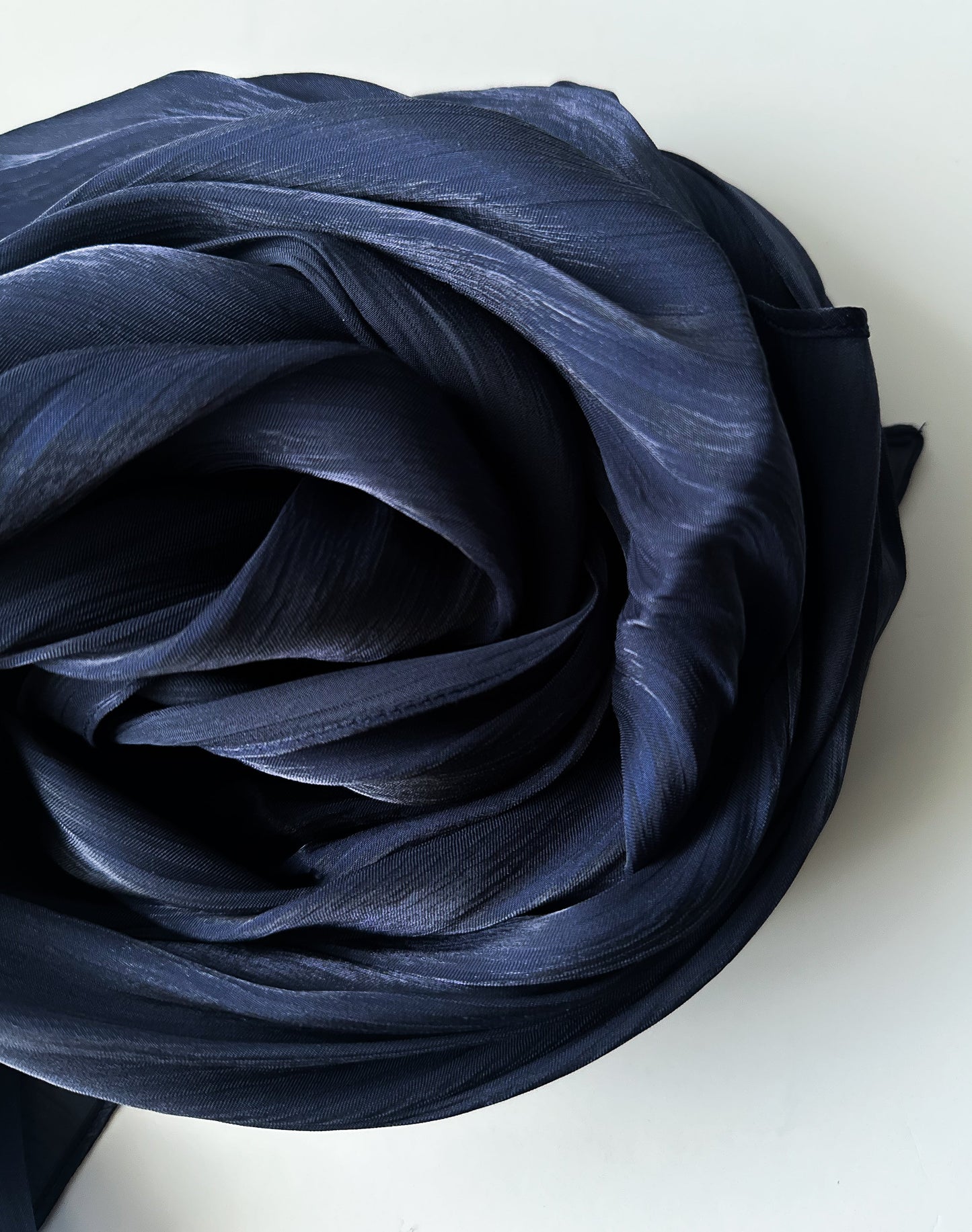 Shimmer Silk Hijab in Navy