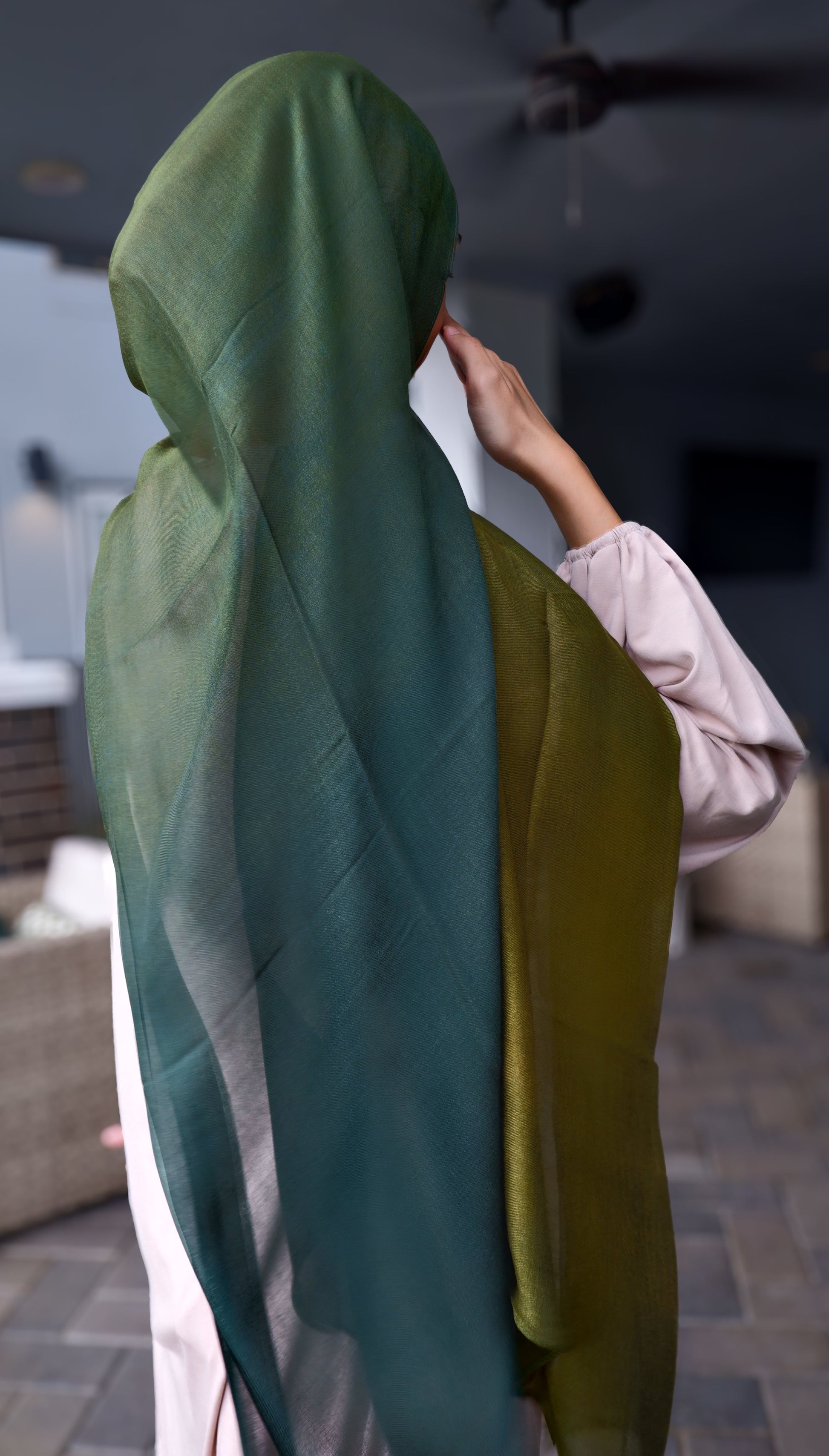 Ombré Modal Hijab in Emerald & Green