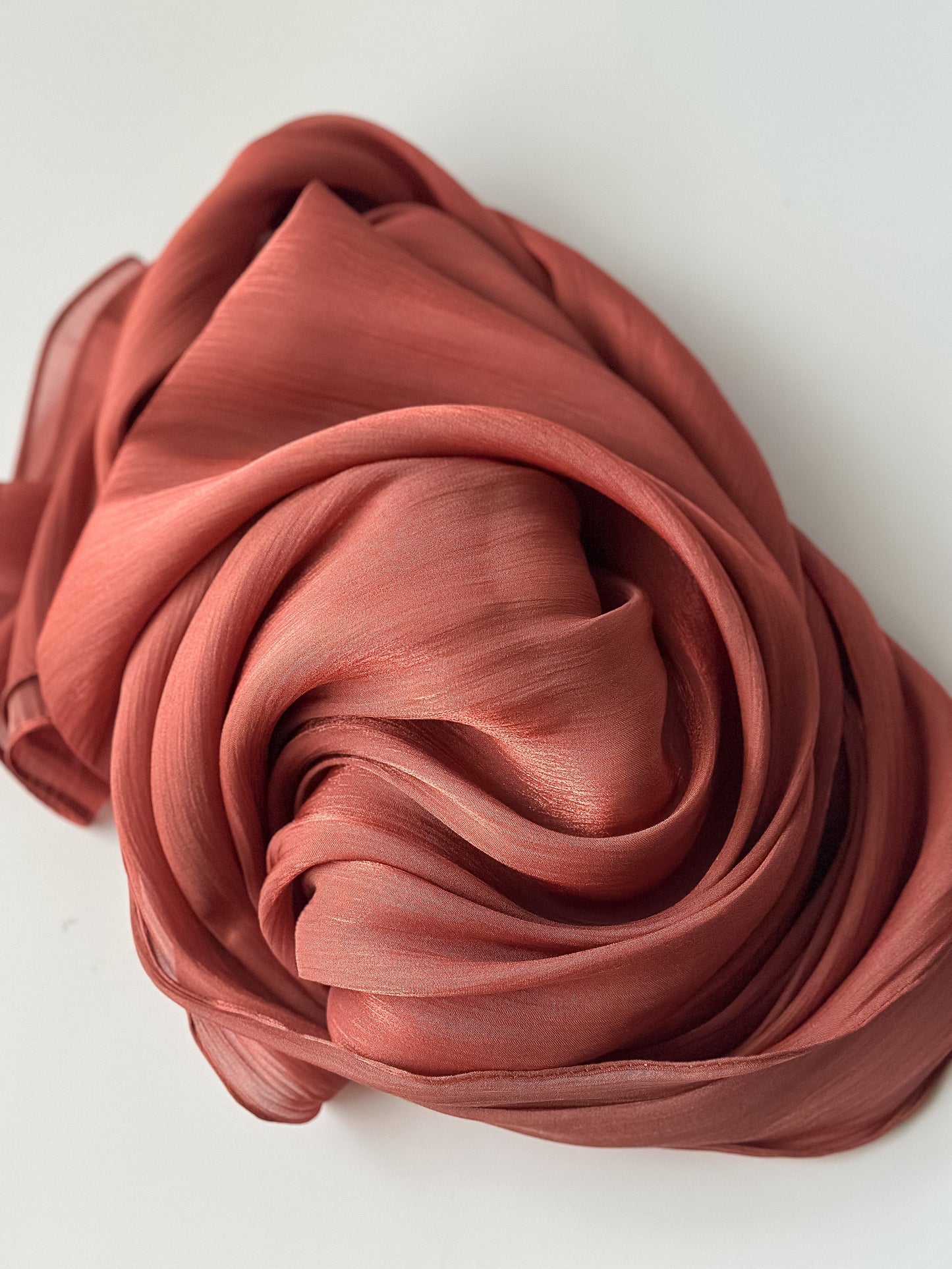 Shimmer Silk Hijab in Brick