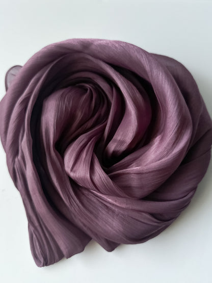 Shimmer Silk Hijab in Ube