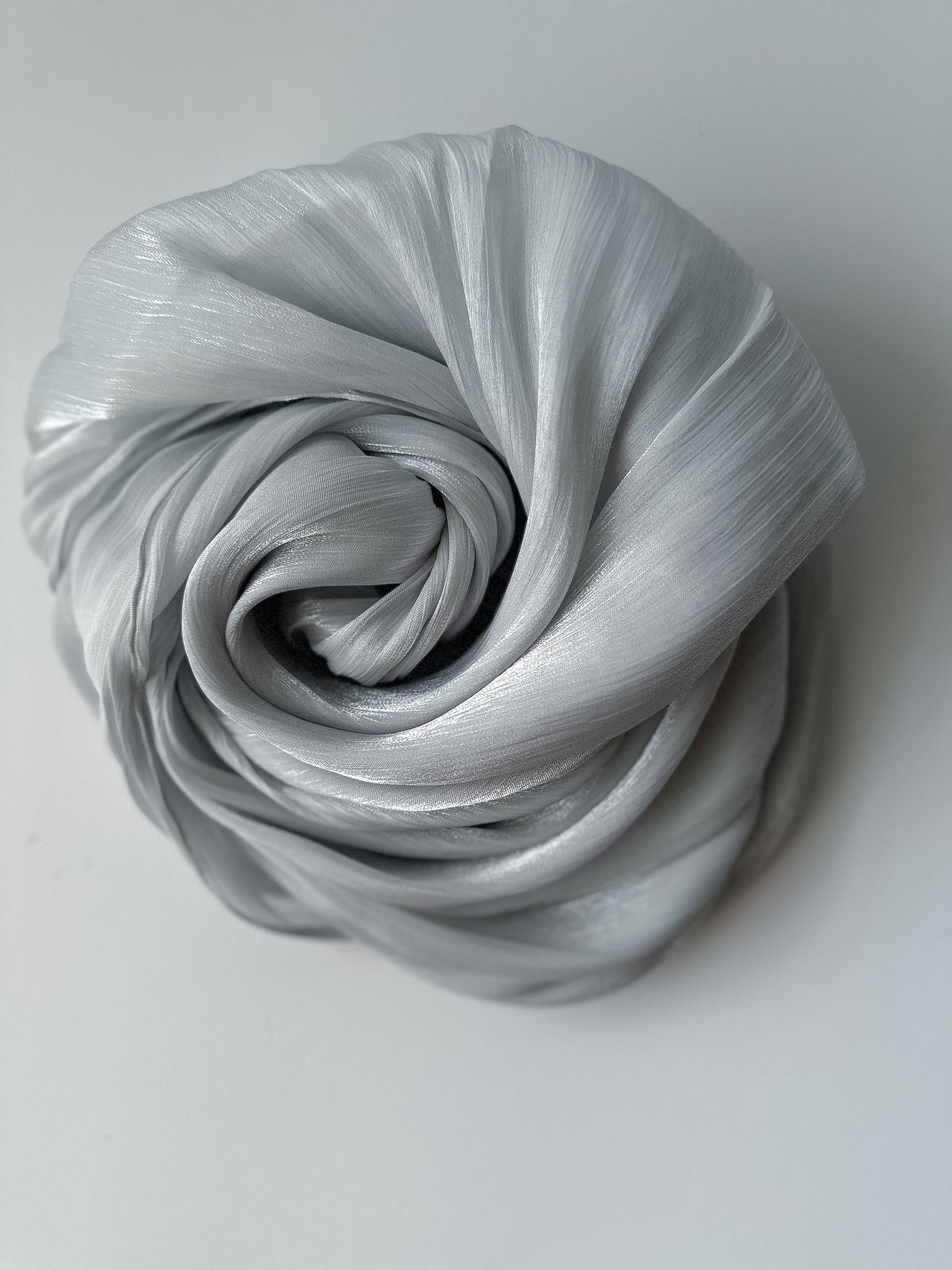 Shimmer Silk Hijab in Blue Silver