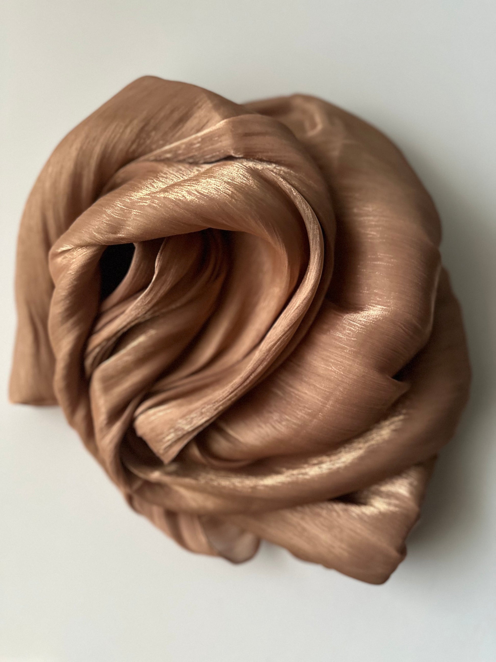 Shimmer Silk Hijab in Bronze