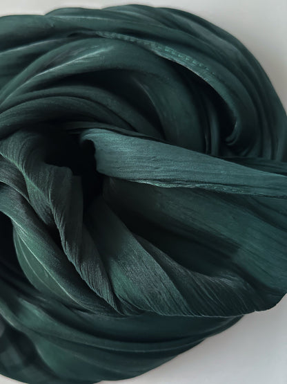 Shimmer Silk Hijab in Emerald