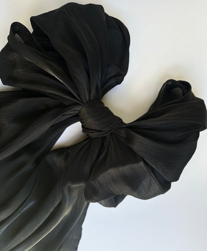 Shimmer Silk Hijab in Black