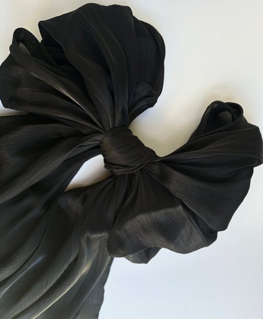 Shimmer Silk Hijab in Black