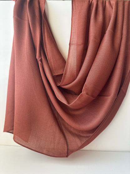 Modal Cotton Hijab in Chestnut