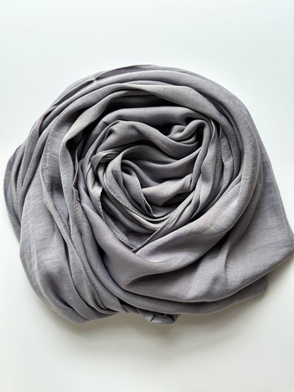 Velvet Silk Hijab in Fossil