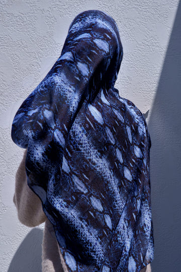 Blue crocodile/ Modal Print