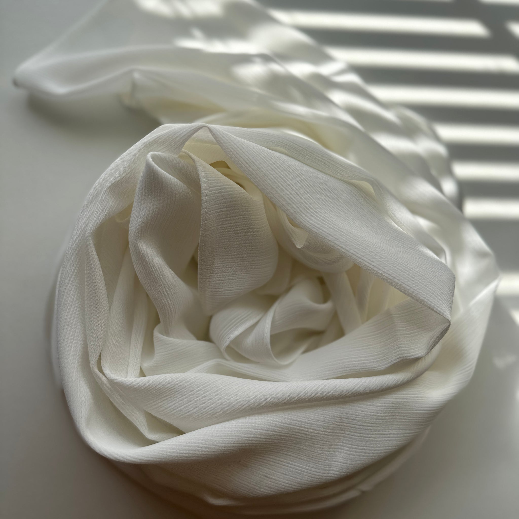 White / Crinkle Chiffon