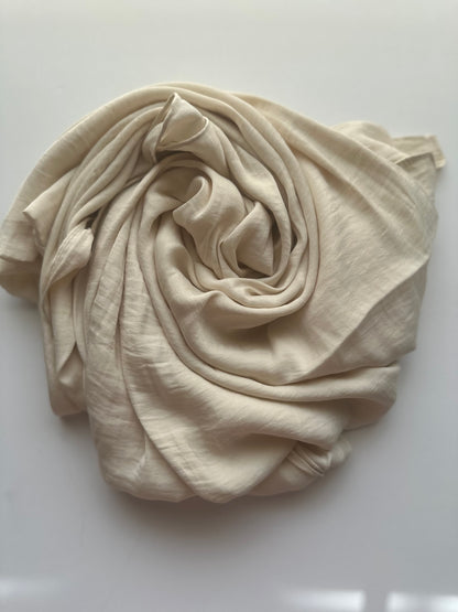 Velvet Silk Hijab in Beige