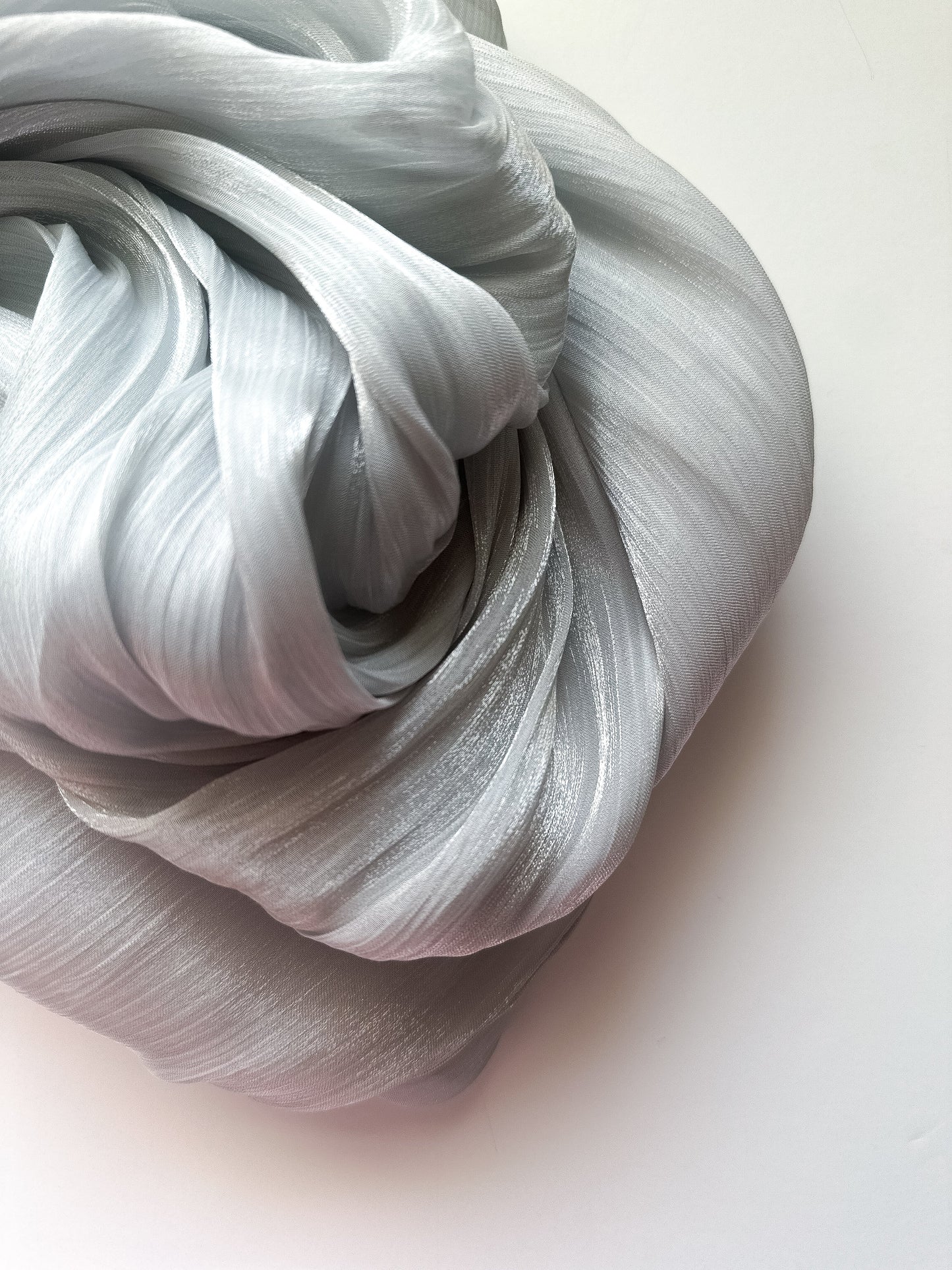 Shimmer Silk Hijab in Platinum