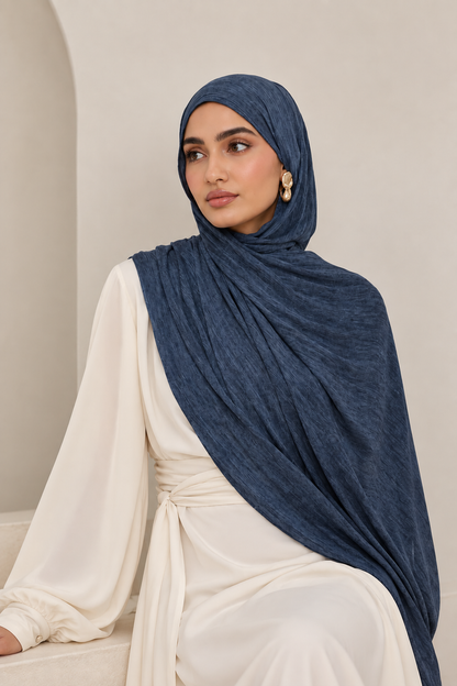 Crinkle Modal Hijab in Ocean